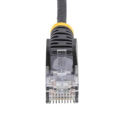 StarTech.com 7m Black Slim CAT6 Ethernet Cable, Snagless, 100W PoE, UTP, LSZH, 28AWG Pure Bare Copper Wire, Slim RJ45 Network Patch Cord w/Strain Reliefs, Individually Tested