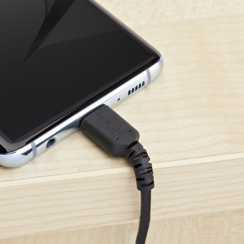 StarTech.com 3ft (1m) USB-A to USB-C Fast Charging Cable, Rugged, Charge & Sync, 3A, USB 2.0, Black TPE Jacket and Aramid Fiber - USB Charging Cord