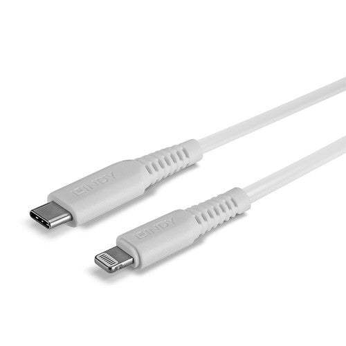 Lindy 0.5m USB Type C to Lightning Cable, White