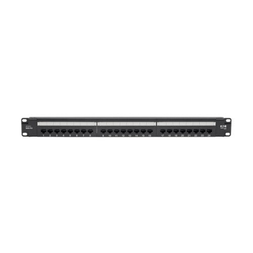 Tripp Lite N252-P24 Cat6 24-Port Patch Panel - PoE+ Compliant, 110/Krone, 568A/B, RJ45 Ethernet, 1U Rack-Mount, TAA
