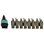 Tripp Lite N844X-03M-8L-P 40/100/400G Multimode 50/125 OM3 Fiber Optic Cable (12F MTP/MPO-PC to 4x Duplex LC/PC F/M), LSZH, Aqua, 3 m (9.8 ft.)