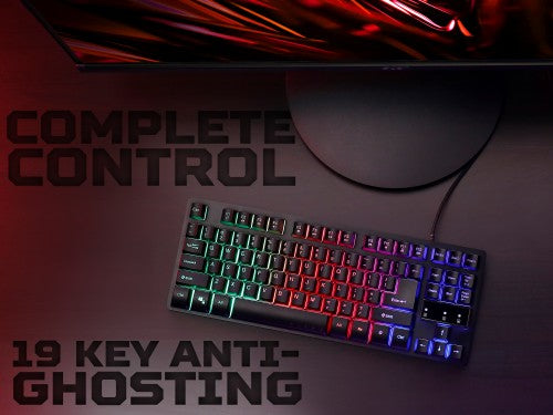 Acer Nitro Gaming Keyboard, NKW120, TKL 80%, Mechanical Key Switch, 3-Zone RGB, USB Standard, Black