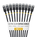 StarTech.com 30cm Black Ultra Slim Cat6A Ethernet Cable, 10 Pack, Snagless, FTP, Pure Bare Copper Wire, 34AWG Ultra Slim RJ45 Network Patch Cord, Individually Tested