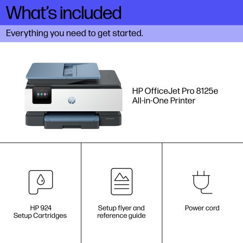 HP OfficeJet Pro 8125e Wireless All-in-One Color Printer, Instant Ink; Two-sided printing