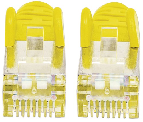 Intellinet Network Patch Cable, Cat6A, 3m, Yellow, Copper, S/FTP, LSOH / LSZH, PVC, RJ45, Gold Plated Contacts, Snagless, Booted, Lifetime Warranty