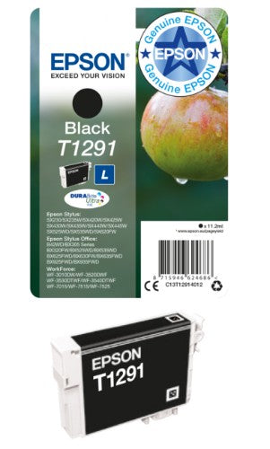 Epson C13T12914012/T1291 Ink cartridge black high-capacity, 380 pages ISO/IEC 19752 11.2ml for Epson Stylus BX 320/SX 235 W/SX 420/SX 525/WF 3500