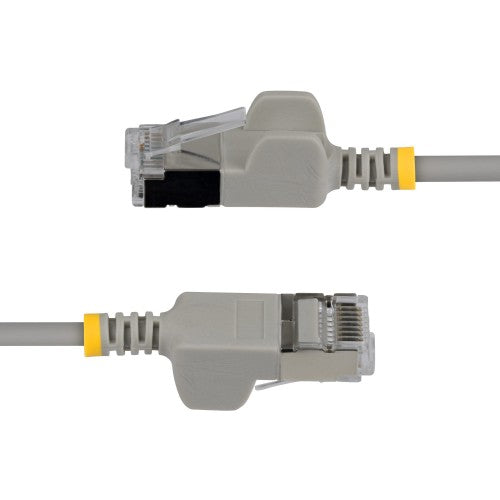 StarTech.com 1m Gray Ultra Slim Cat6A Ethernet Cable, Snagless, FTP, Pure Bare Copper Wire, 34AWG Slim RJ45 Network Patch Cord, Individually Tested