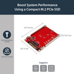 StarTech.com M.2 to U.2 Adapter - For M.2 PCIe NVMe SSDs - PCIe M.2 Drive to 2.5" U.2 (SFF-8639) Host Adapter - M2 SSD Converter, Red - TAA