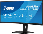 iiyama ProLite 34” curved ultra-wide screen with 15cm height adjustable stand