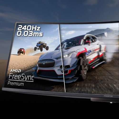 Acer X Predator X49X curved ultra-wide QD-OLED gaming monitor - 49", 32:9, QD-OLED, 1800R curve, Double Quad HD, 240Hz, 0.03ms, AMD FreeSync Premium, DisplayHDR 400 True Black, HDMI, DP & USB-C