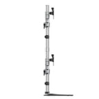 StarTech.com Desktop Quad Monitor Stand - Ergonomic VESA 4 Monitor Arm (2x2) up to 32" (17.6lb/8kg) - Free Standing Articulating Universal Pole Mount - Height Adjustable/Tilt/Swivel/Rotate - Silver