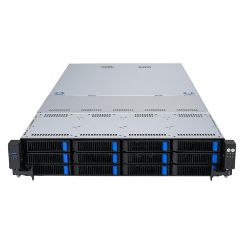 ASUS RS521A-E12-RS12U Socket SP5 Rack (2U) Black, Silver