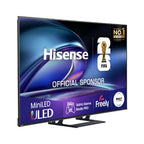 Hisense 55" E8QTUK MiniLED 144Hz Smart AI TV with Freely
