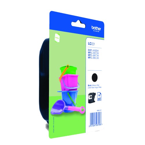 Brother LC-221BK Ink cartridge black, 260 pages ISO/IEC 24711 7.1ml for Brother DCP-J 562