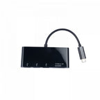 V7 Black USB Adapter USB-C Male to 3 x USB 3.0 A Female, Micro SD, SD/MMC