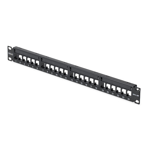 StarTech.com 24 Port 1U Blank Keystone Patch Panel, Rackmount Cat6 Patch Panel for RJ45 UTP Ethernet Network Jacks