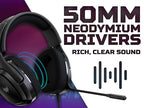 Acer Predator Galea 365 Gaming Headset with Control Box, 7.1 Surround Sound, Detachable Omnidirectional Mic, Ergonomic Ear Cups, Adjustable Headband, Black