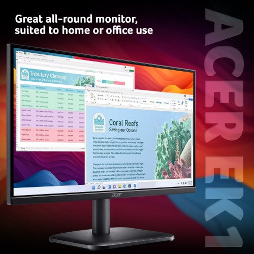 Acer EK1 EK221QH - 21.5" Full HD (1920x1080), 100Hz, 1ms, ZeroFrame, AMD FreeSync Monitor