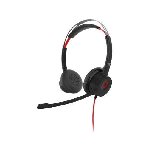 V7 HU621 Premium Headset - Noise Cancellation - ENC Mic - ANC -USB-A/C - Black