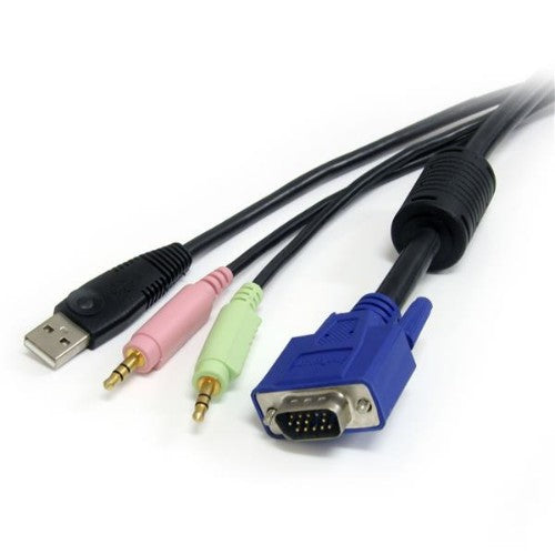 StarTech.com 10 ft 4-in-1 USB VGA KVM Cable with Audio and Microphone