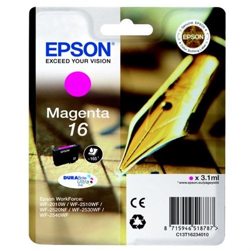 Epson C13T16234012/16 Ink cartridge magenta, 165 pages 3,1ml for Epson WF 2010/2660/2750