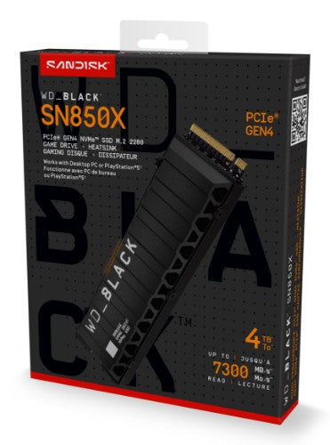 Western Digital WD_BLACK™ SN850X NVMe™ SSD POWERED BY SANDISK 4 TB, [With Heatsink]