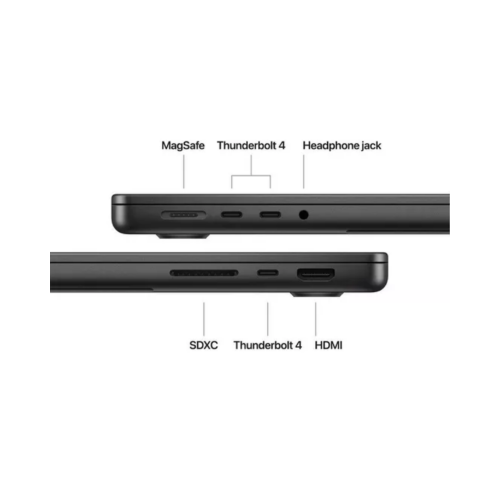 Apple MacBook Pro 14-inch : M4 chip with 10-core CPU and 10‑core GPU, 16GB, 1000GB SSD - Black