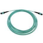 Tripp Lite N844B-05M-12-P 40/100/400G Multimode 50/125 OM3 Fiber Optic Cable (12F MTP/MPO-PC F/F), LSZH, Aqua, 5 m (16.4 ft.)