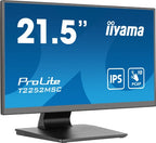 iiyama ProLite 21.5” PCAP 10pt touchscreen monitor featuring IPS panel technology, Edge-to-Edge glass design and anti fingerprint coating
