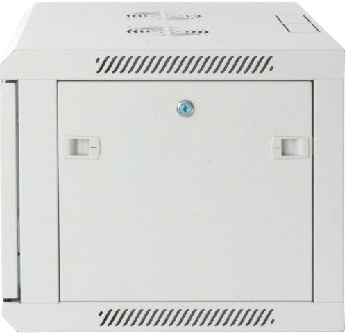 Intellinet 19" Network Cabinet - Wall Mount (Standard), 6U, 450mm Deep, Grey, Assembled, Max 60kg, Suitable also for use on desk or floor, Usable Depth 350mm, Metal & Glass Door, Back Panel, Removeable Sides, Parts for wall install (eg screws/rawl plugs)