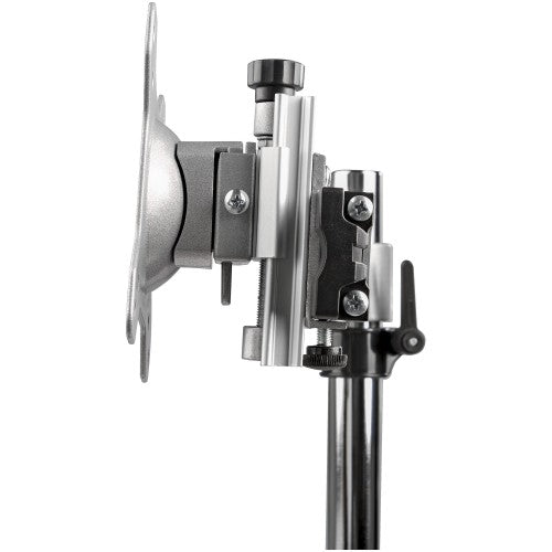 StarTech.com Dual Monitor Stand - Ergonomic Free Standing Dual Monitor Desktop Stand for two 24" (17.6lb/8kg) VESA Mount Displays - Synchronized Height Adjustable - Double Monitor Pole Mount - Silver