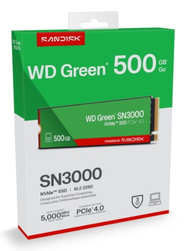 Western Digital Green WD ™ SN3000 NVMe™ SSD POWERED BY SANDISK 500 GB