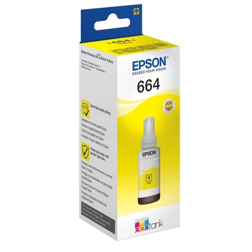 Epson C13T664440/664 Ink bottle yellow, 6.5K pages 70ml for Epson L 300/655
