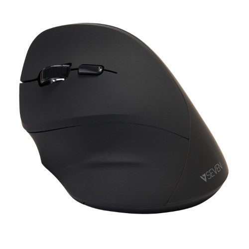 V7 MW400L Left Hand 2.4Ghz Vertical Ergonomic Mouse - Black - Wireless Connectivity - USB Interface