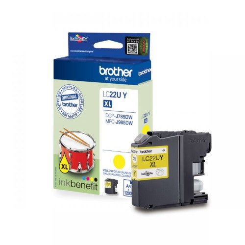 Brother LC-22UY Ink cartridge yellow XL, 1.2K pages ISO/IEC 24711 for Brother DCP-J 785