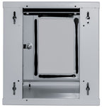 Intellinet 10" Network Cabinet - Wall Mount (Standard), 6U, 300mm Deep, Grey, Assembled, Max 60kg, Suitable also for use on desk or floor, Usable Depth 265mm, Metal & Glass Door, Back Panel, Removeable Sides,Parts for wall install (eg screws/rawl plugs) n