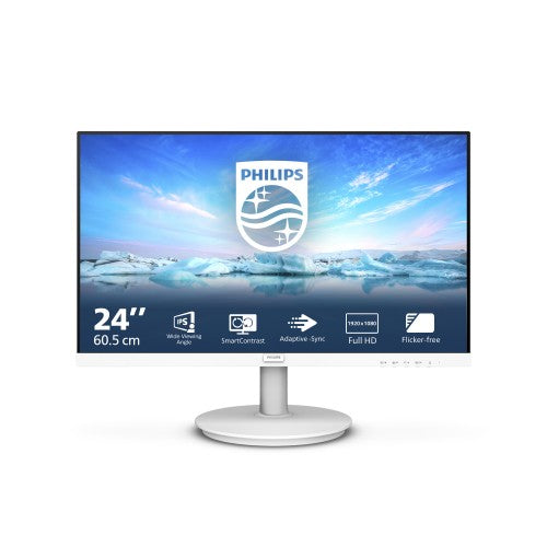 Philips V Line 241V8AW/00 computer monitor 60.5 cm (23.8") 1920 x 1080 pixels Full HD LCD White