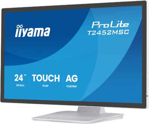 iiyama T2452MSC-W2AG computer monitor 61 cm (24") 1920 x 1080 pixels Full HD LED Touchscreen White