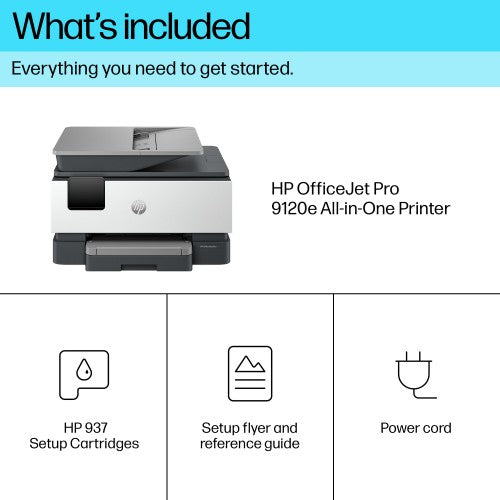 HP OfficeJet Pro 9120e Wireless All-in-One Color Printer, Instant Ink; Two-sided printing