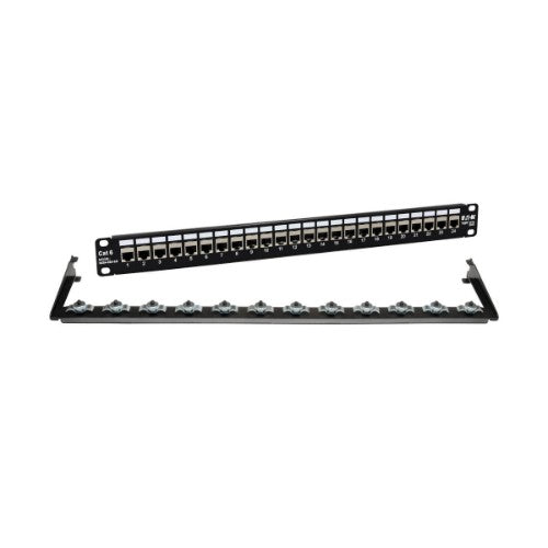 Tripp Lite N254-024-SH 24-Port 1U Rack-Mount STP Shielded Cat6 /Cat5 Feedthrough Patch Panel, RJ45 Ethernet, TAA