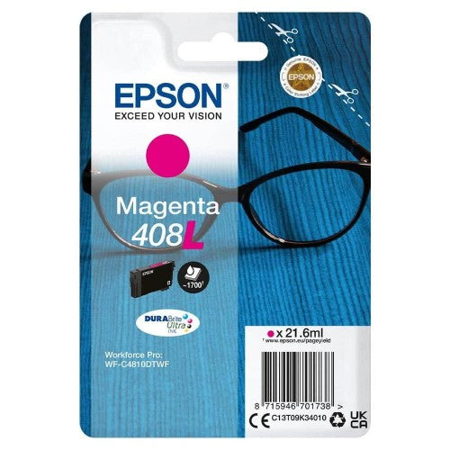 Epson C13T09K34010/408L Ink cartridge magenta high-capacity, 1.7K pages 21.6ml for Epson WF-C 4810