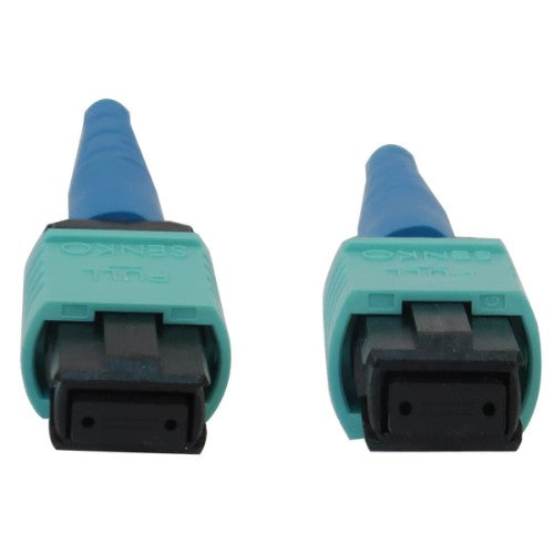 Tripp Lite N846B-10M-24-P 40/100/400G Multimode 50/125 OM3 Fiber Optic Cable (24F MTP/MPO-PC F/F), LSZH, Aqua, 10 m (32.8 ft.)