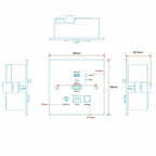 Lindy 150m Cat.6 HDMI 4K60 & Type C HDBaseT UK Wall Plate KVM Extender, Transmitter
