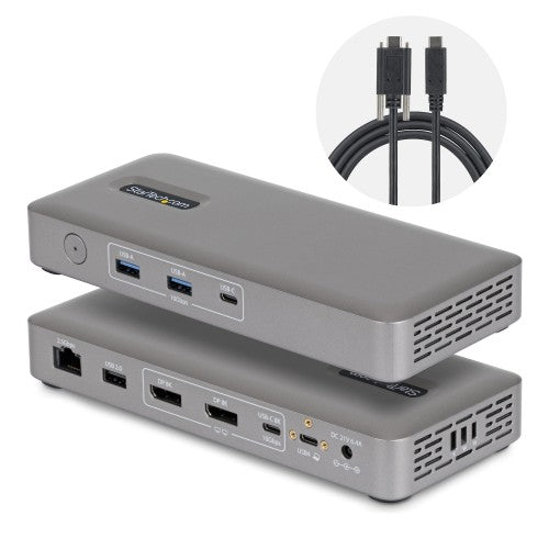 StarTech.com USB4 Docking Station, Driverless Dual 4K 144Hz for Mac and Windows, Universal USB-C Dock with DisplayPort, 100W PD and 2.5GbE