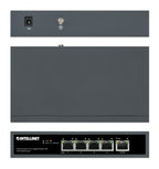 Intellinet 5-Port Gigabit Switch with PoE Passthrough, One IEEE 802.3bt (PoE++ / 4PPoE) PD PoE Port with 95 W Power Input, Four PSE PoE ports, PoE Power Budget up to 65 W, IEEE 802.3at/af Compliant Output, Desktop, Wall-mount Option (UK Power cord)