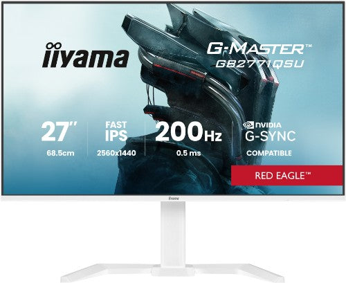 iiyama G-MASTER GB2771QSU-W1 computer monitor 68.6 cm (27") 2560 x 1440 pixels Wide Quad HD LCD White