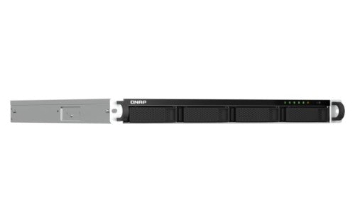 QNAP TS-464U NAS Rack (1U) Intel® Celeron® N5095 8 GB DDR4 0 TB QNAP Turbo System Aluminium, Black