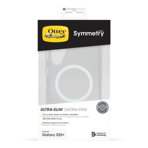 OtterBox Symmetry Series Clear with Magnets for Samsung Galaxy S25+, transparent