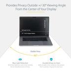StarTech.com Laptop Privacy Screen for 15 inch MacBook Pro & MacBook Air - Magnetic Removable Security Filter - Blue Light Reducing Screen Protector 16:10 - Matte/Glossy - +/-30 Degree