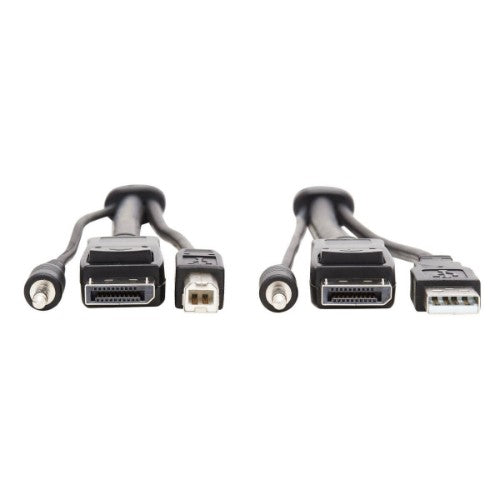Tripp Lite DisplayPort KVM Cable Kit, 3 in 1 - 4K DisplayPort, USB, 3.5 mm Audio (3xM/3xM), 4:4:4, 1.83 m, Black